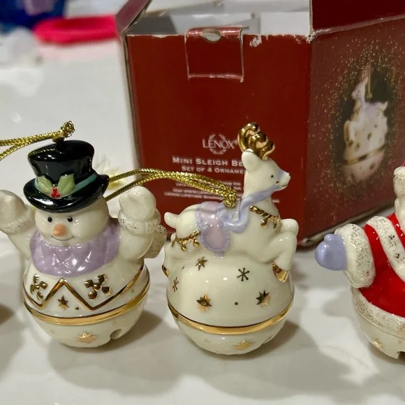 Lenox Festive Sleigh Bell Ornament Set - Picture 2 of 15